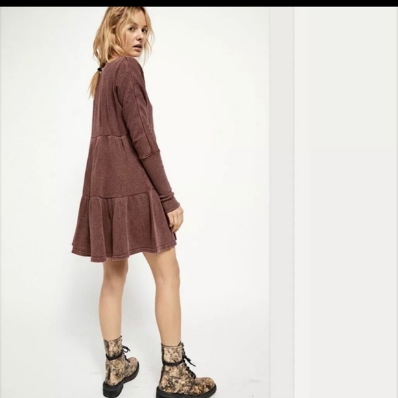 Free People One Jolene Mini Shoulder Long Sleeve Dress. M - Picture 2 of 6